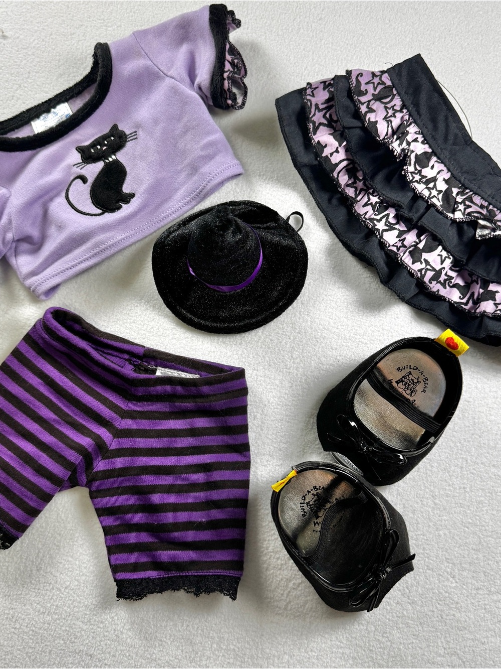 Build A Bear BAB Witch Skirt Shirt Pants Hat Shoes Halloween Costume Outfit